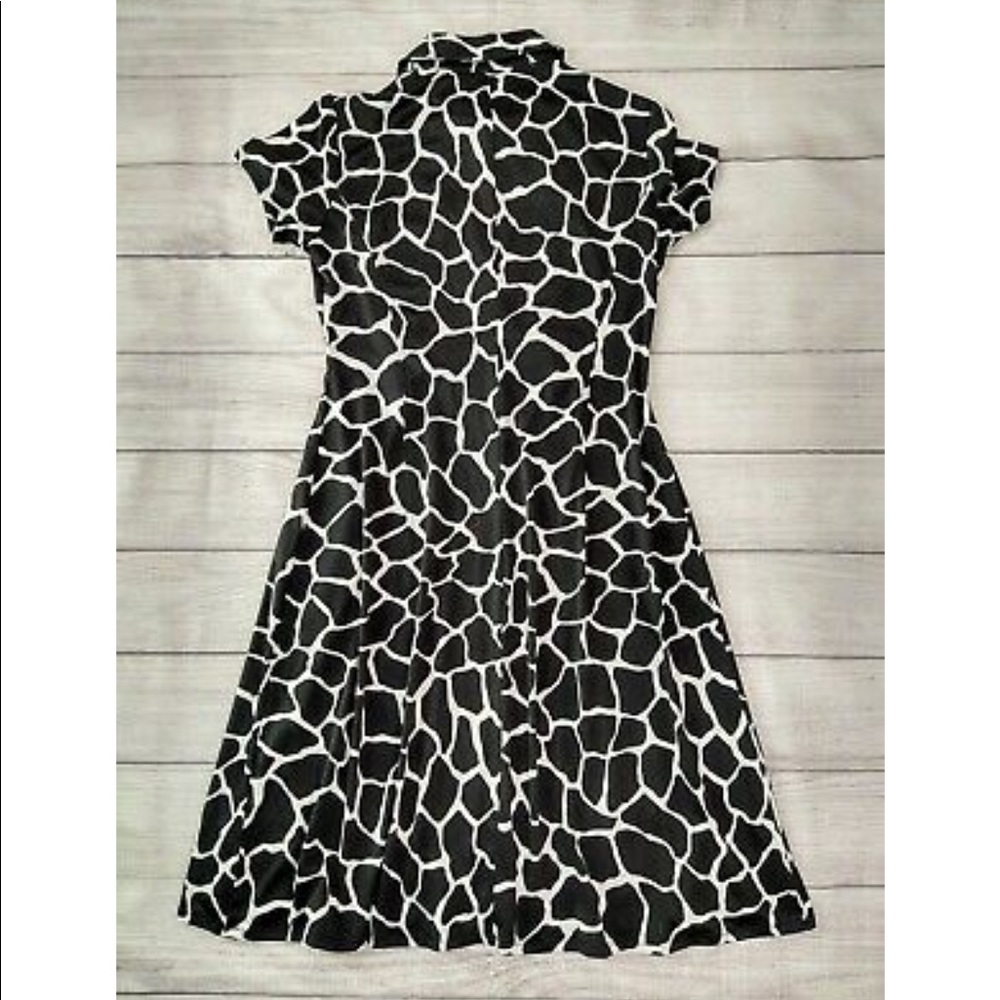 Merona Black & White Animal Print Wrap Dress (XL)